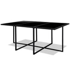 Set comedor de jardín 11 piezas y cojines ratán sintético negro