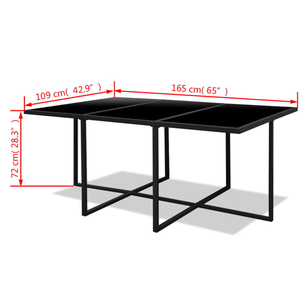 Set comedor de jardín 11 piezas y cojines ratán sintético negro
