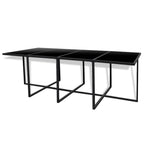 Set comedor de jardín 13 piezas y cojines ratán sintético negro