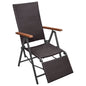 Tumbona reclinable de aluminio y textilene negro
