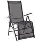 Tumbona reclinable de aluminio y textilene negro