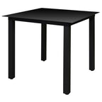 Set comedor jardín con sillas plegables 5 piezas aluminio negro
