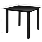 Set comedor jardín con sillas plegables 5 piezas aluminio negro