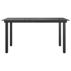 Mesa de jardín de aluminio y vidrio negra 150x90x74 cm