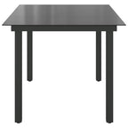 Mesa de jardín de aluminio y vidrio negra 150x90x74 cm