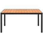 Mesa de jardín de aluminio y WPC marrón 150x90x74 cm
