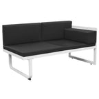 Set de muebles de jardín 4 piezas y cojines aluminio negro