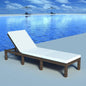 Brown synthetic rattan lounger with cushion