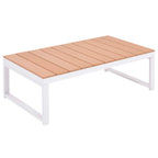 Set de muebles de jardín 5 piezas y cojines aluminio y WPC