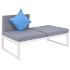 Set de muebles de jardín 5 piezas y cojines aluminio y WPC