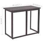 Juego de comedor de jardín 5 piezas ratán PE y acero marrón