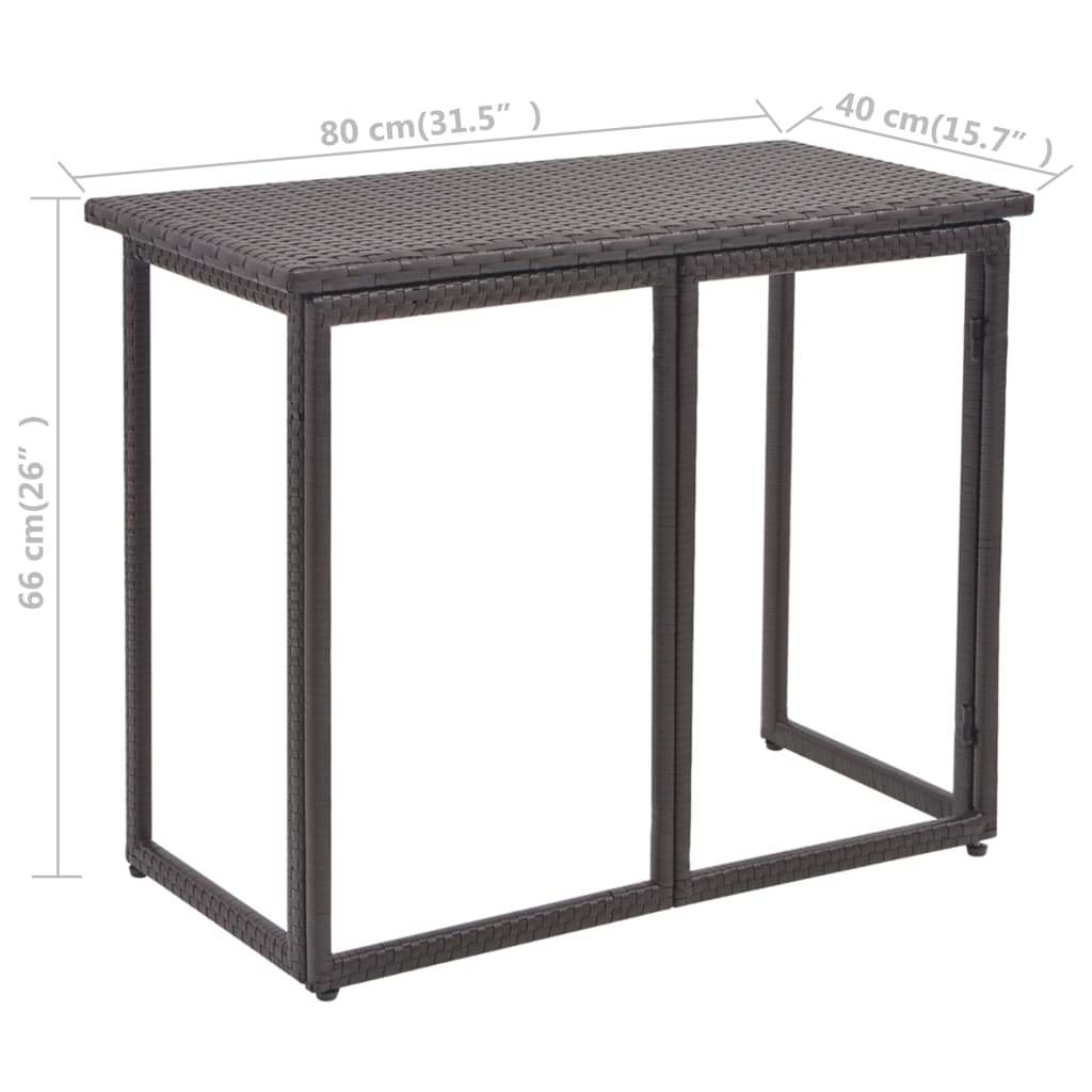 Juego de comedor de jardín 5 piezas ratán PE y acero marrón