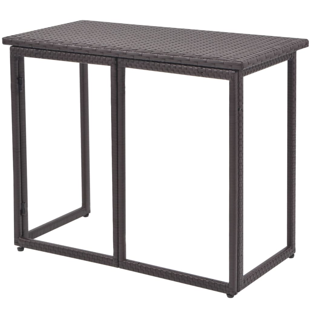 Juego de comedor de jardín 5 piezas ratán PE y acero marrón