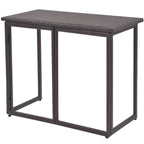Juego de comedor de jardín 5 piezas ratán PE y acero marrón