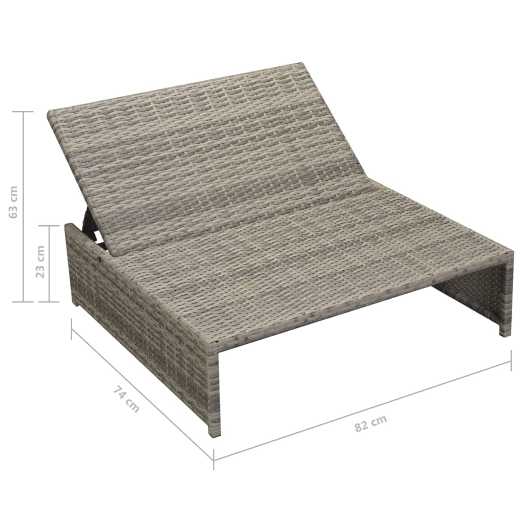 Set de muebles de jardín 5 pzas y cojines ratán sintético gris