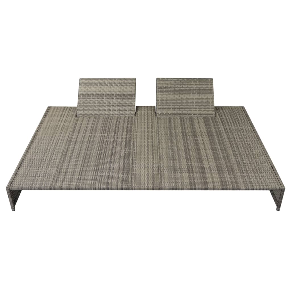 Set de muebles de jardín 5 pzas y cojines ratán sintético gris