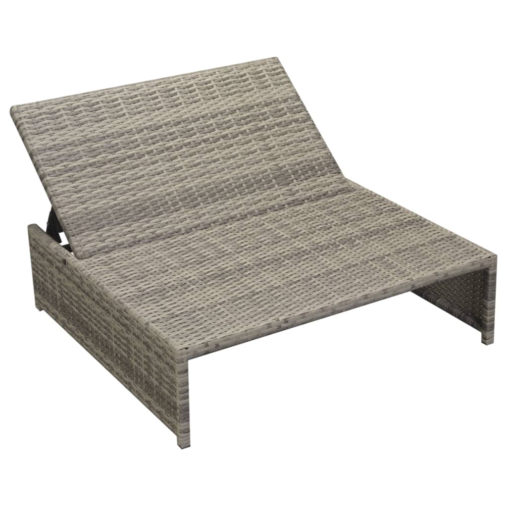 Set de muebles de jardín 5 pzas y cojines ratán sintético gris