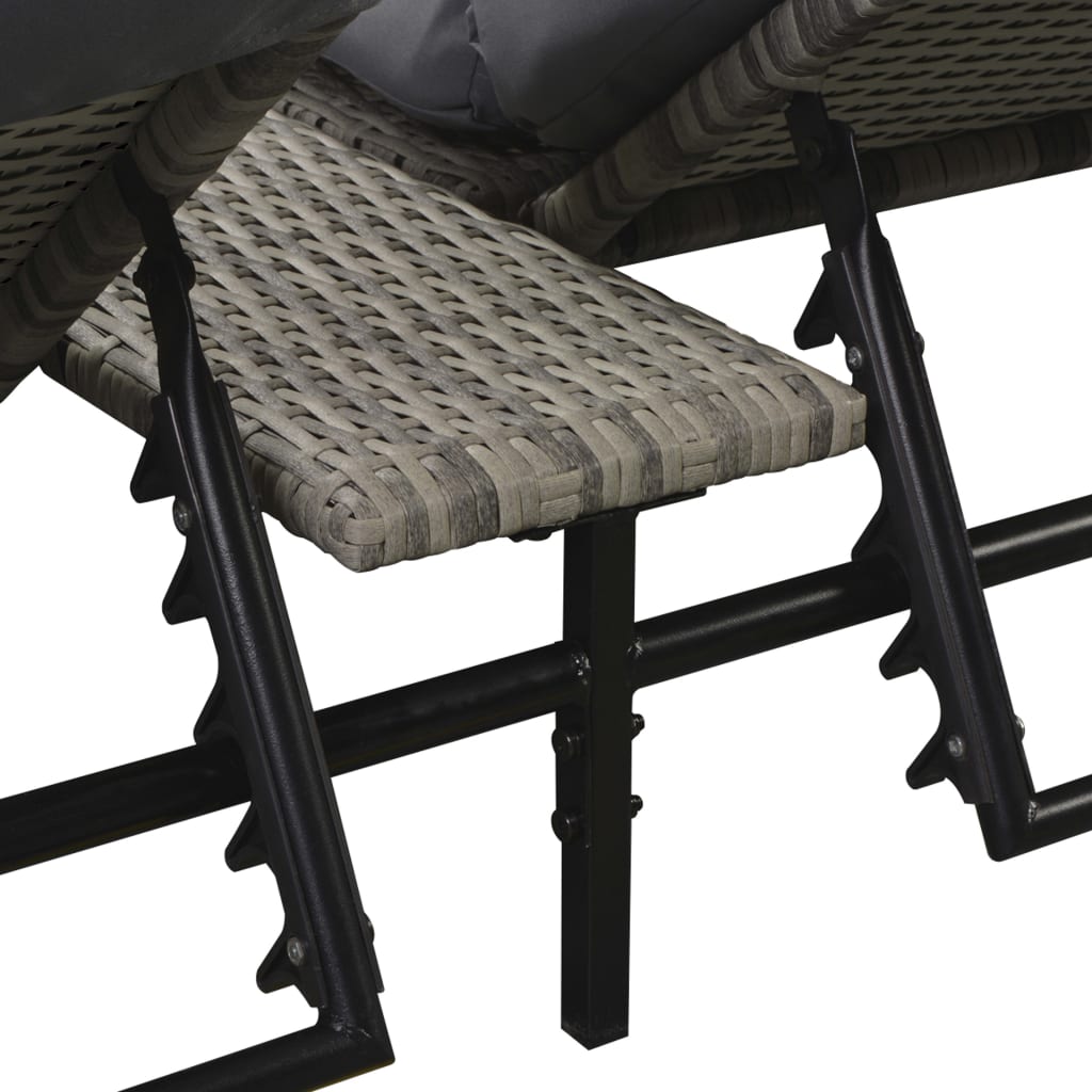 Set de muebles de jardín 5 pzas y cojines ratán sintético gris
