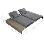 Set de muebles de jardín 5 pzas y cojines ratán sintético gris