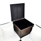 Set muebles de jardín 4 piezas y cojines ratán sintético marrón