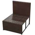 Set muebles de jardín 8 piezas y cojines ratán sintético marrón