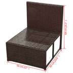 Set muebles de jardín 8 piezas y cojines ratán sintético marrón