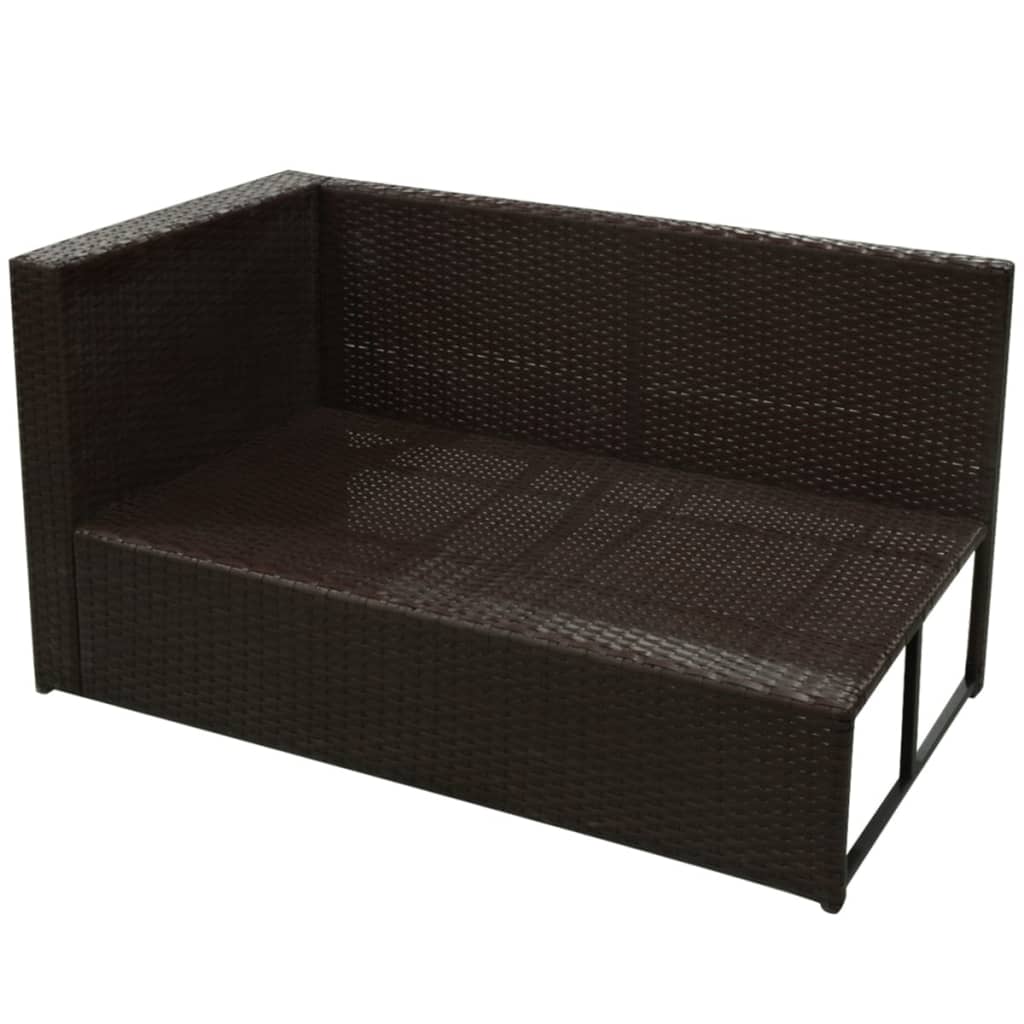 Set muebles de jardín 8 piezas y cojines ratán sintético marrón