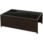 Set muebles de jardín 8 piezas y cojines ratán sintético marrón