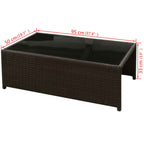 Set muebles de jardín 8 piezas y cojines ratán sintético marrón