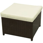 Set muebles de jardín 8 piezas y cojines ratán sintético marrón