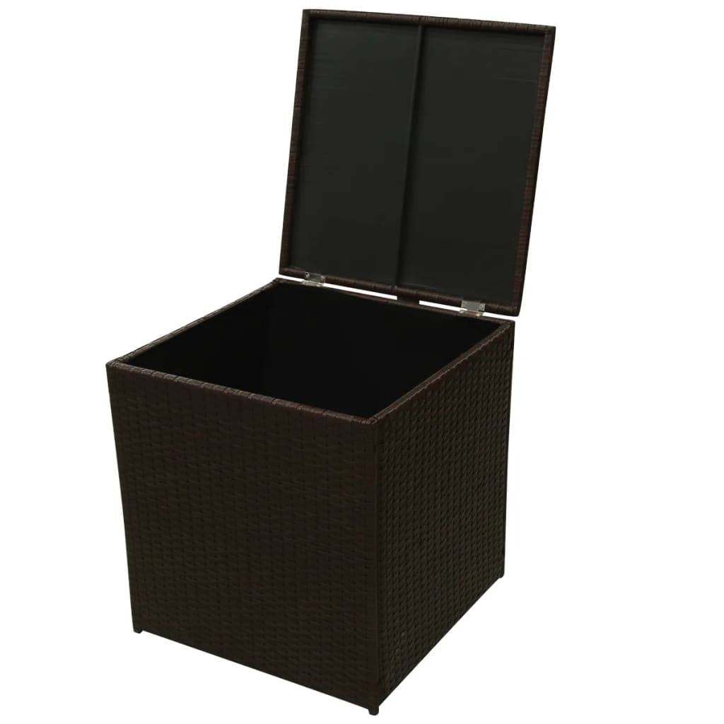 Set muebles de jardín 8 piezas y cojines ratán sintético marrón