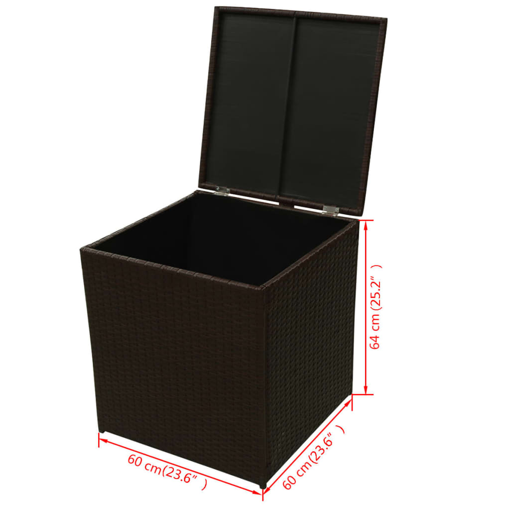 Set muebles de jardín 8 piezas y cojines ratán sintético marrón