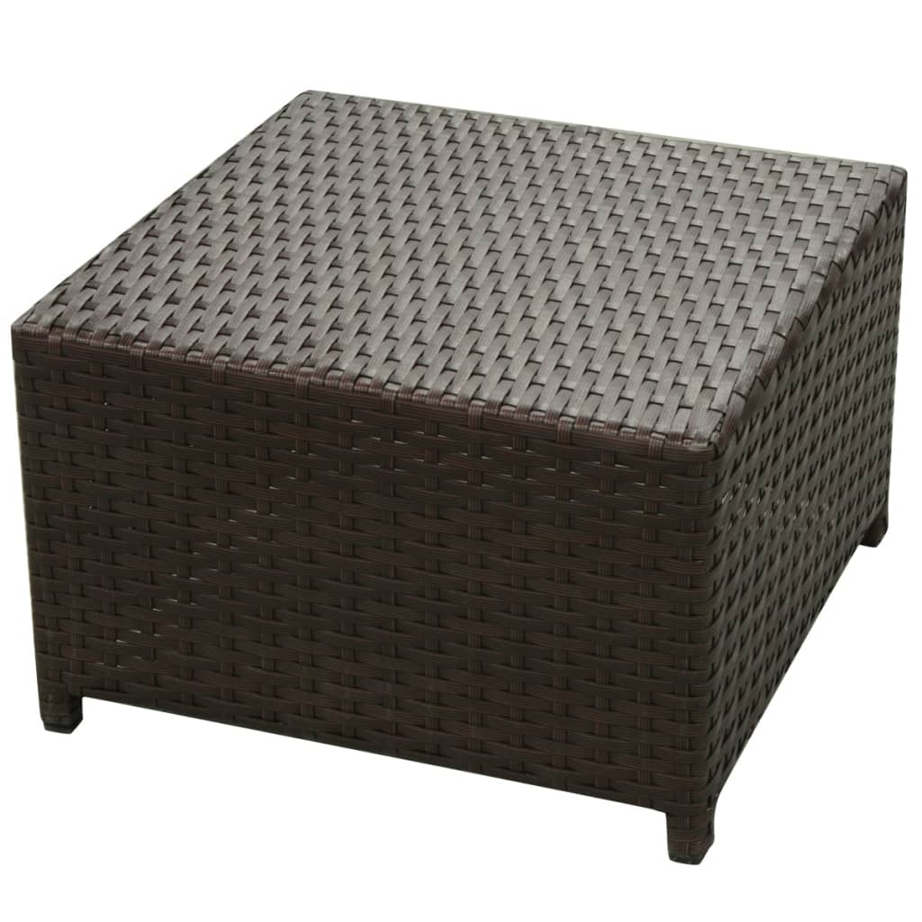 Set muebles de jardín 8 piezas y cojines ratán sintético marrón