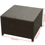 Set muebles de jardín 8 piezas y cojines ratán sintético marrón