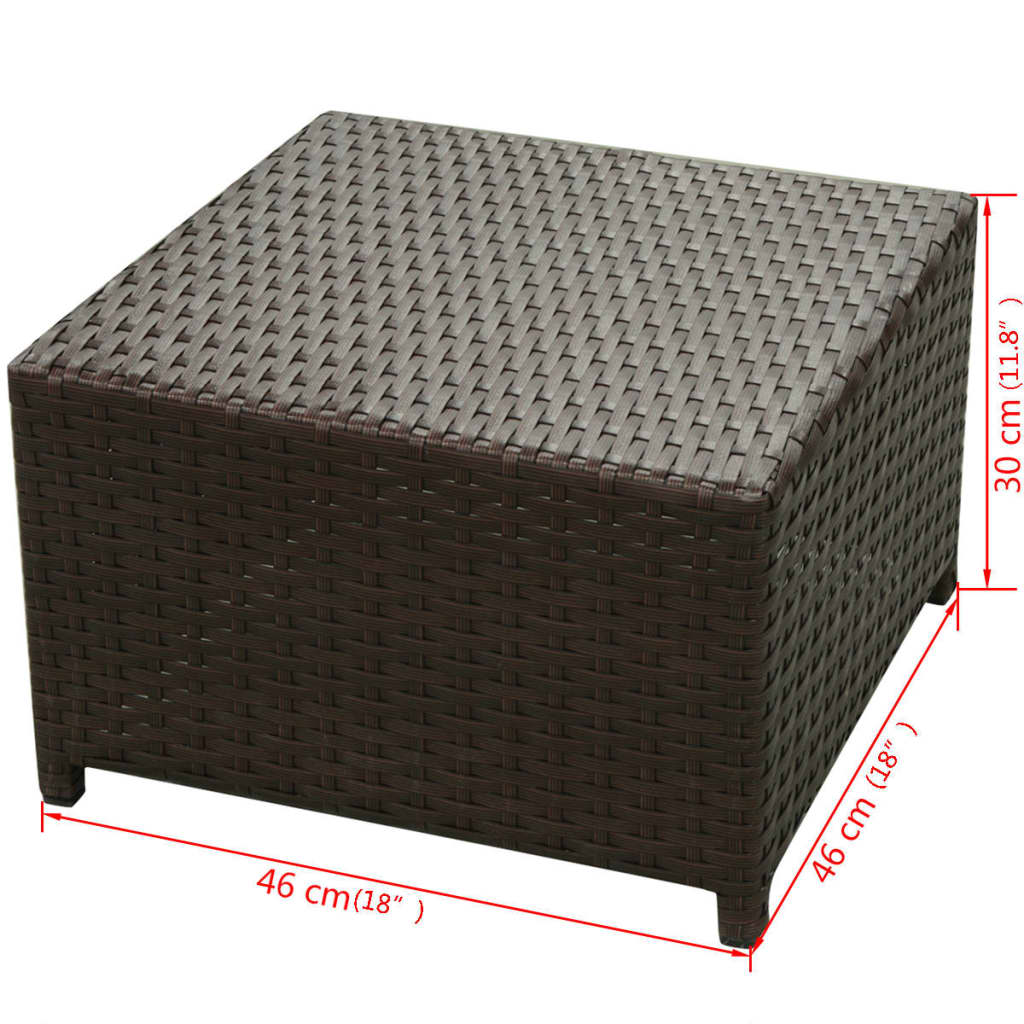 Set muebles de jardín 8 piezas y cojines ratán sintético marrón