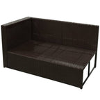 Set muebles de jardín 8 piezas y cojines ratán sintético marrón