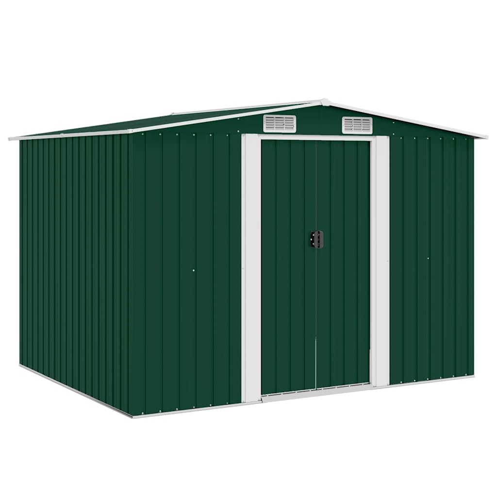 Brown steel garden storage shed 204x132x186 cm