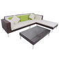 4-piece garden furniture set with brown synthetic rattan cushions