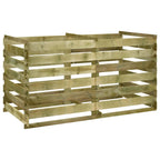 Compostador de tablas de madera de pino impregnada 180x90x90 cm