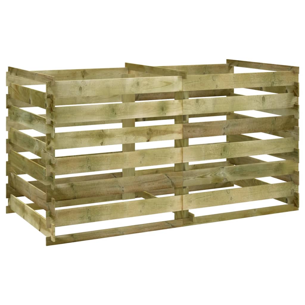 Compostador de tablas de madera de pino impregnada 180x90x90 cm