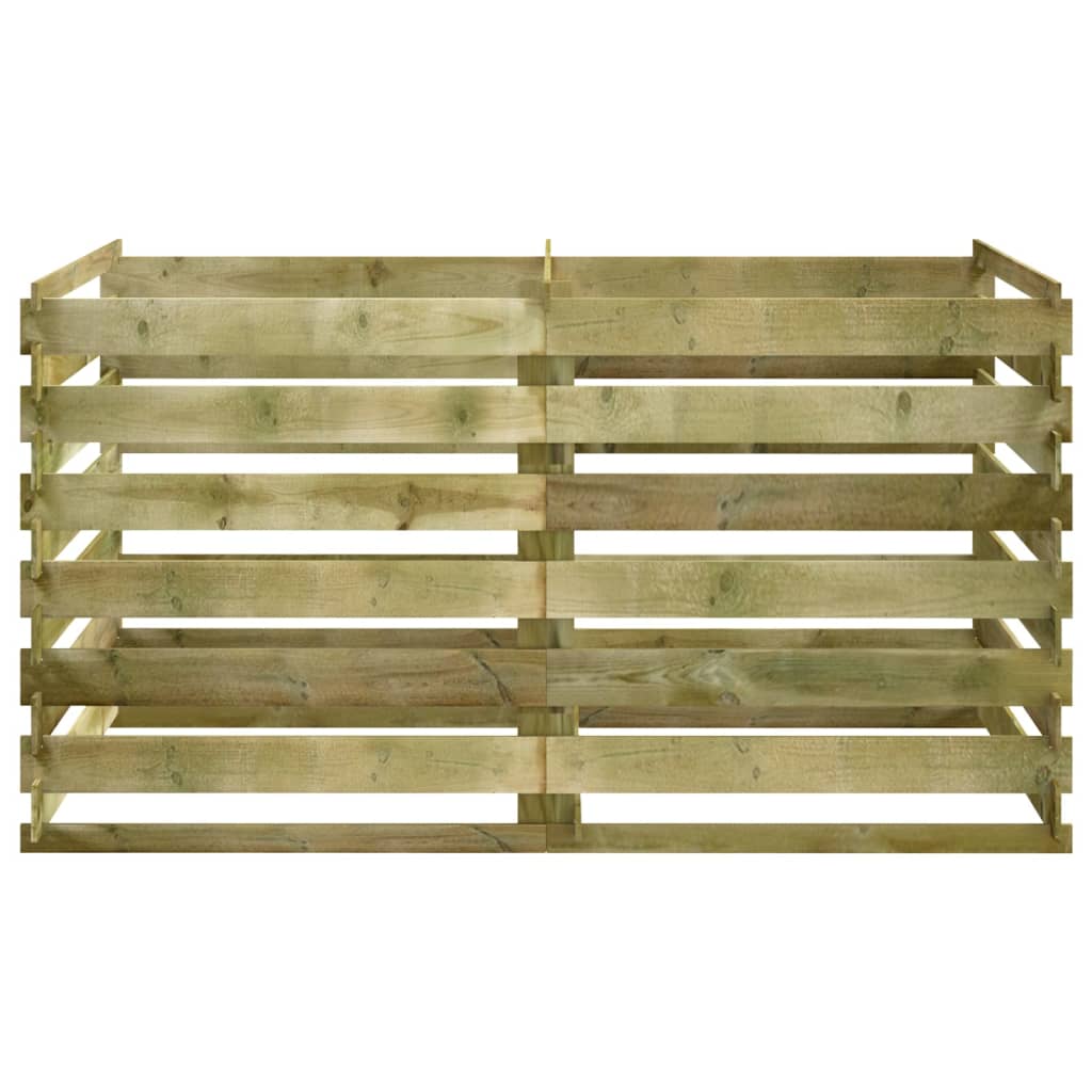 Compostador de tablas de madera de pino impregnada 180x90x90 cm