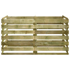 Compostador de tablas de madera de pino impregnada 180x90x90 cm