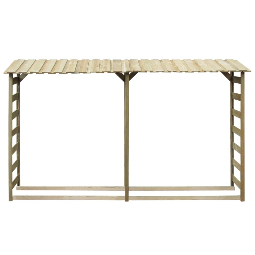 Caseta para leña doble 300x44x176 cm madera de pino impregnada