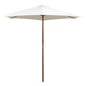 Sombrilla con palo de madera blanco crema 270x270 cm
