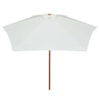 Sombrilla con palo de madera blanco crema 270x270 cm