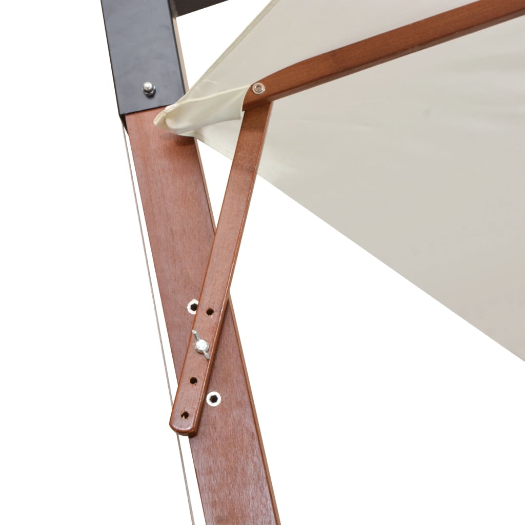 Sombrilla colgante con palo de madera blanca 350 cm
