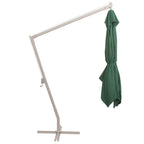 Sombrilla colgante con palo de aluminio verde 300x300 cm