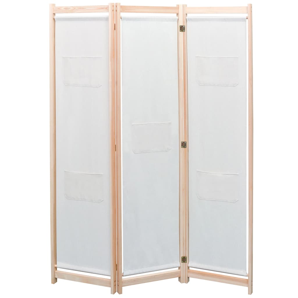 Biombo divisor 3 paneles de tela negro 120x170x4 cm