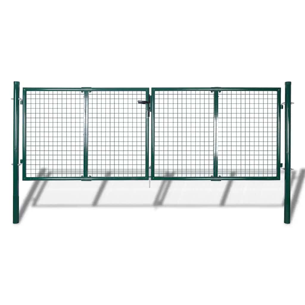 Puerta de valla de acero 100 x 125 cm verde