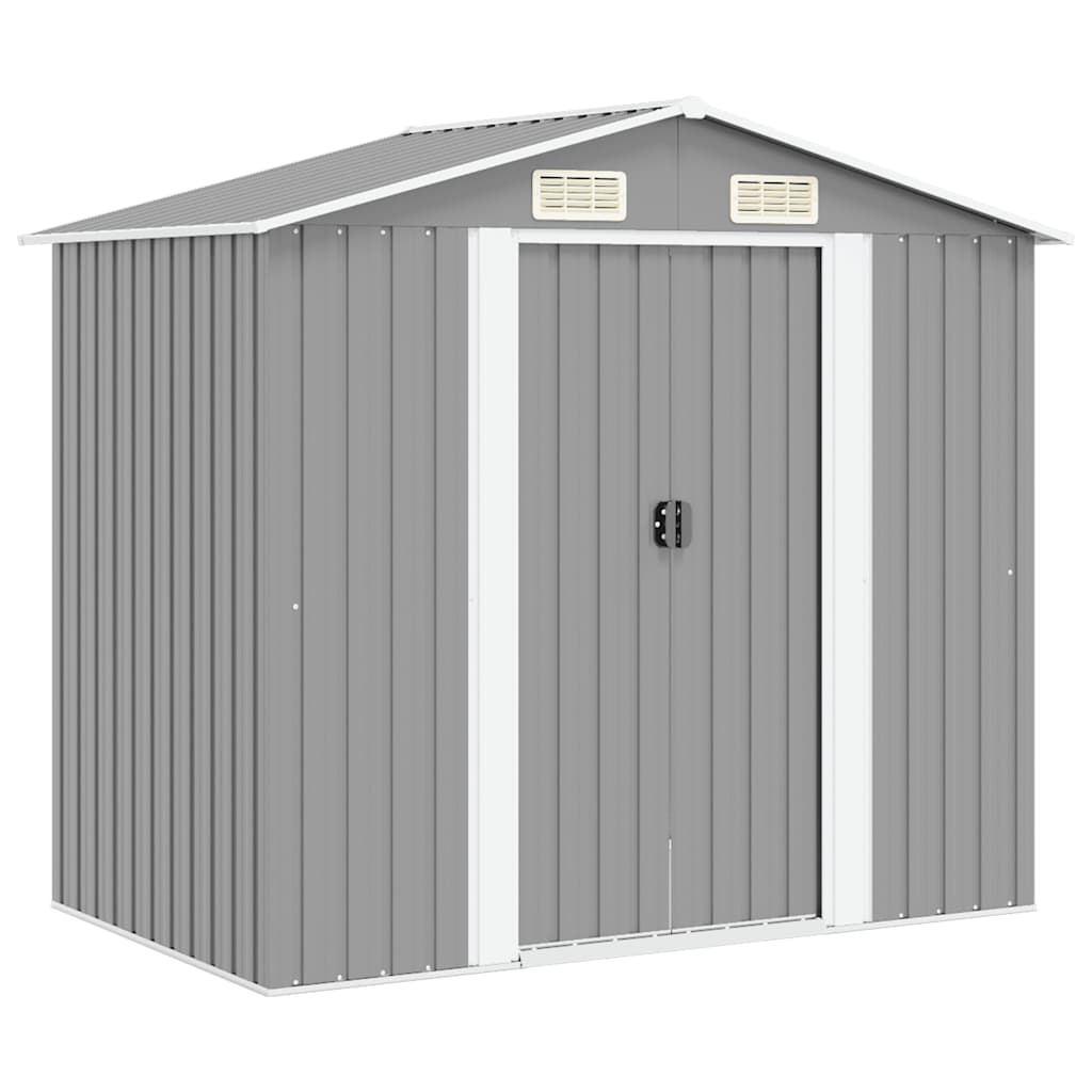 Brown steel garden storage shed 204x132x186 cm